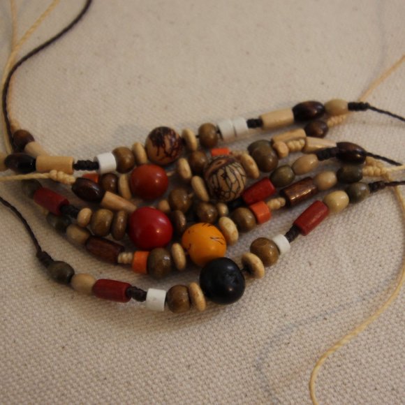 FREE W PURCHASE Six Wooden Beaded Bracelets - Picture 1 of 4
